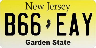 NJ license plate B66EAY