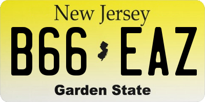 NJ license plate B66EAZ