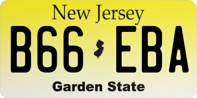 NJ license plate B66EBA