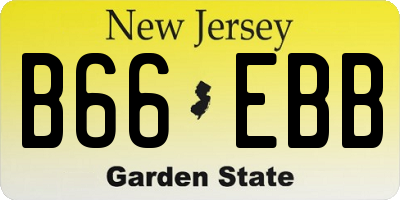 NJ license plate B66EBB