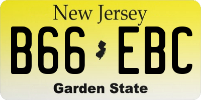 NJ license plate B66EBC