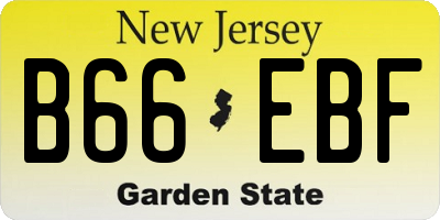 NJ license plate B66EBF