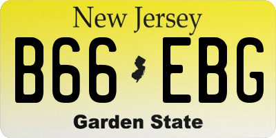 NJ license plate B66EBG