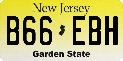 NJ license plate B66EBH