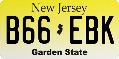 NJ license plate B66EBK