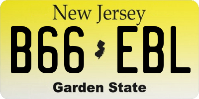 NJ license plate B66EBL