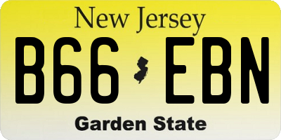 NJ license plate B66EBN