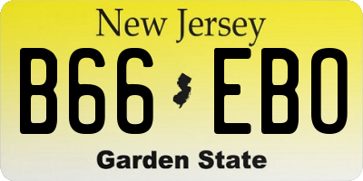 NJ license plate B66EBO