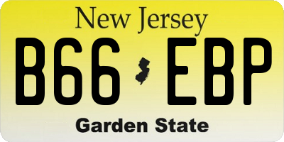 NJ license plate B66EBP