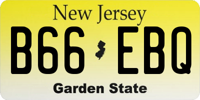 NJ license plate B66EBQ