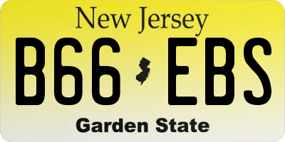 NJ license plate B66EBS