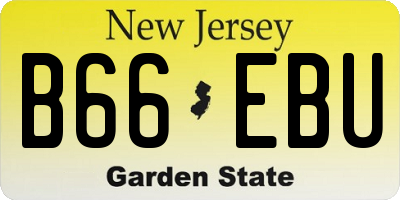NJ license plate B66EBU