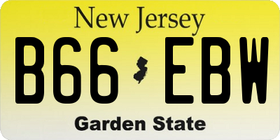 NJ license plate B66EBW