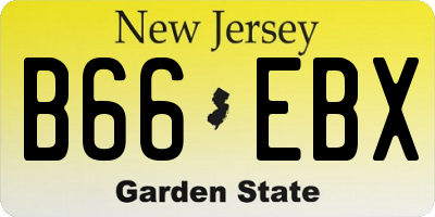NJ license plate B66EBX