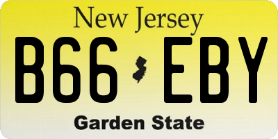 NJ license plate B66EBY