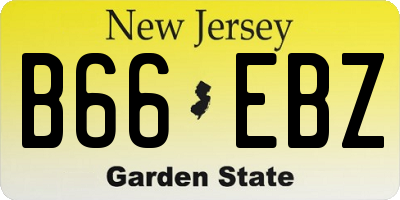 NJ license plate B66EBZ