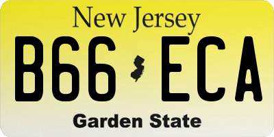 NJ license plate B66ECA