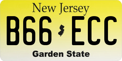 NJ license plate B66ECC