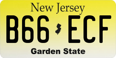 NJ license plate B66ECF