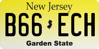 NJ license plate B66ECH