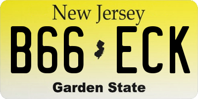 NJ license plate B66ECK