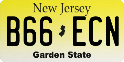 NJ license plate B66ECN
