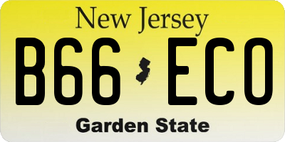 NJ license plate B66ECO