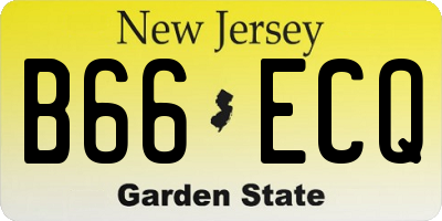 NJ license plate B66ECQ
