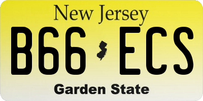 NJ license plate B66ECS
