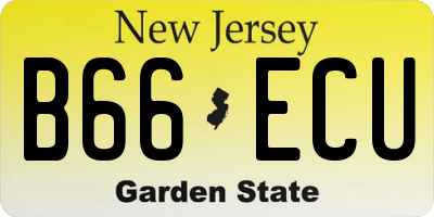 NJ license plate B66ECU