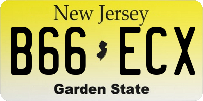 NJ license plate B66ECX