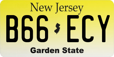 NJ license plate B66ECY
