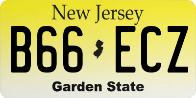 NJ license plate B66ECZ