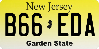 NJ license plate B66EDA