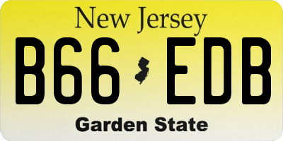 NJ license plate B66EDB