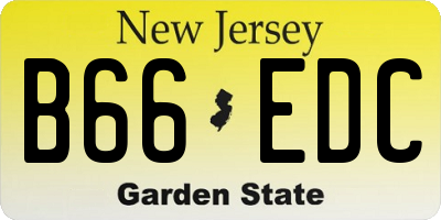 NJ license plate B66EDC