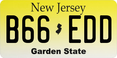 NJ license plate B66EDD