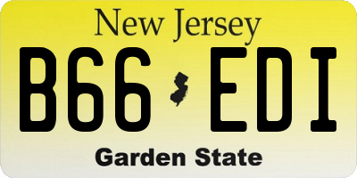 NJ license plate B66EDI