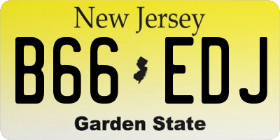 NJ license plate B66EDJ