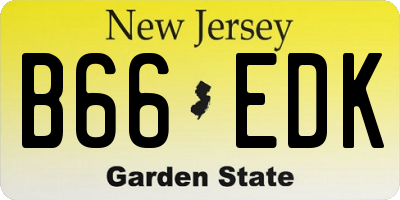 NJ license plate B66EDK