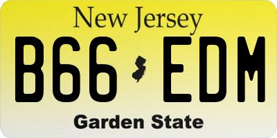 NJ license plate B66EDM