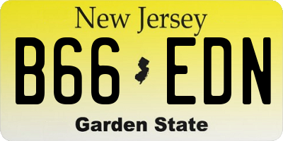 NJ license plate B66EDN