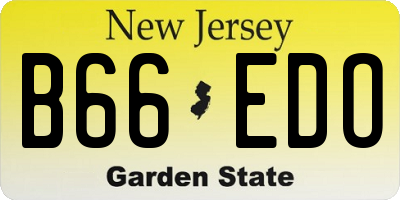NJ license plate B66EDO