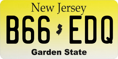 NJ license plate B66EDQ