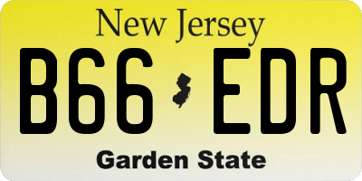 NJ license plate B66EDR