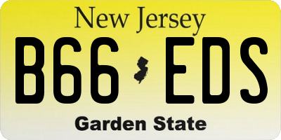 NJ license plate B66EDS