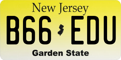 NJ license plate B66EDU