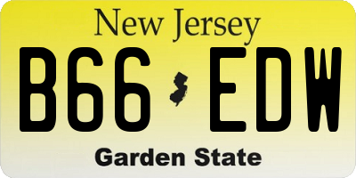 NJ license plate B66EDW