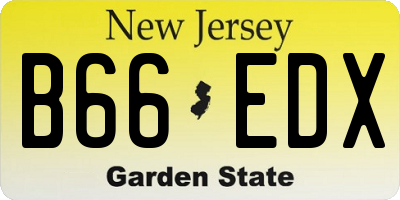 NJ license plate B66EDX