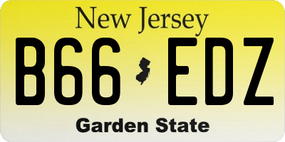 NJ license plate B66EDZ